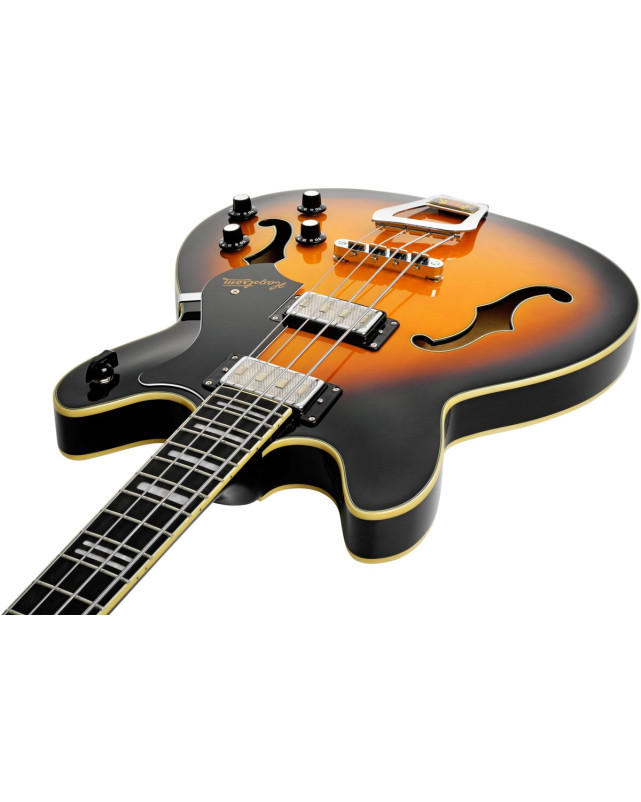 Hagstrom HSVIKB18 Bass Guitar, Viking, Tobacco Sunburst