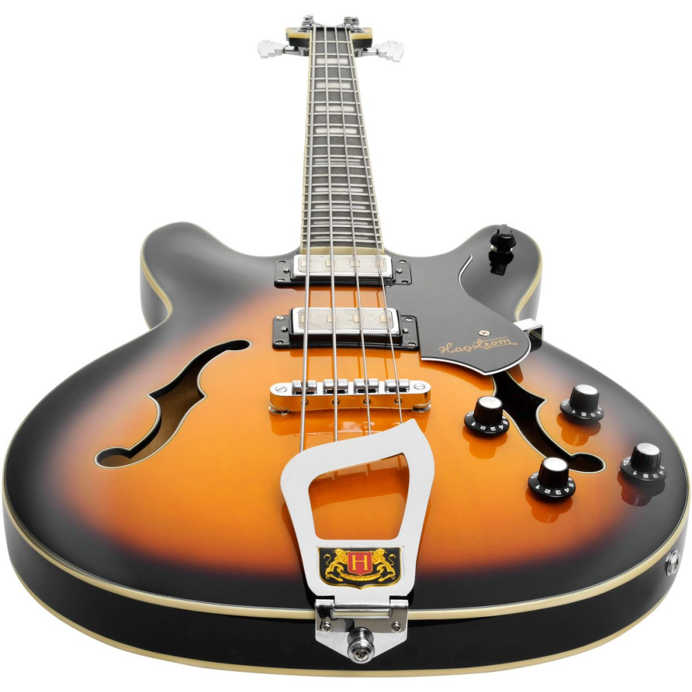 Hagstrom HSVIKB18 Bass Guitar, Viking, Tobacco Sunburst