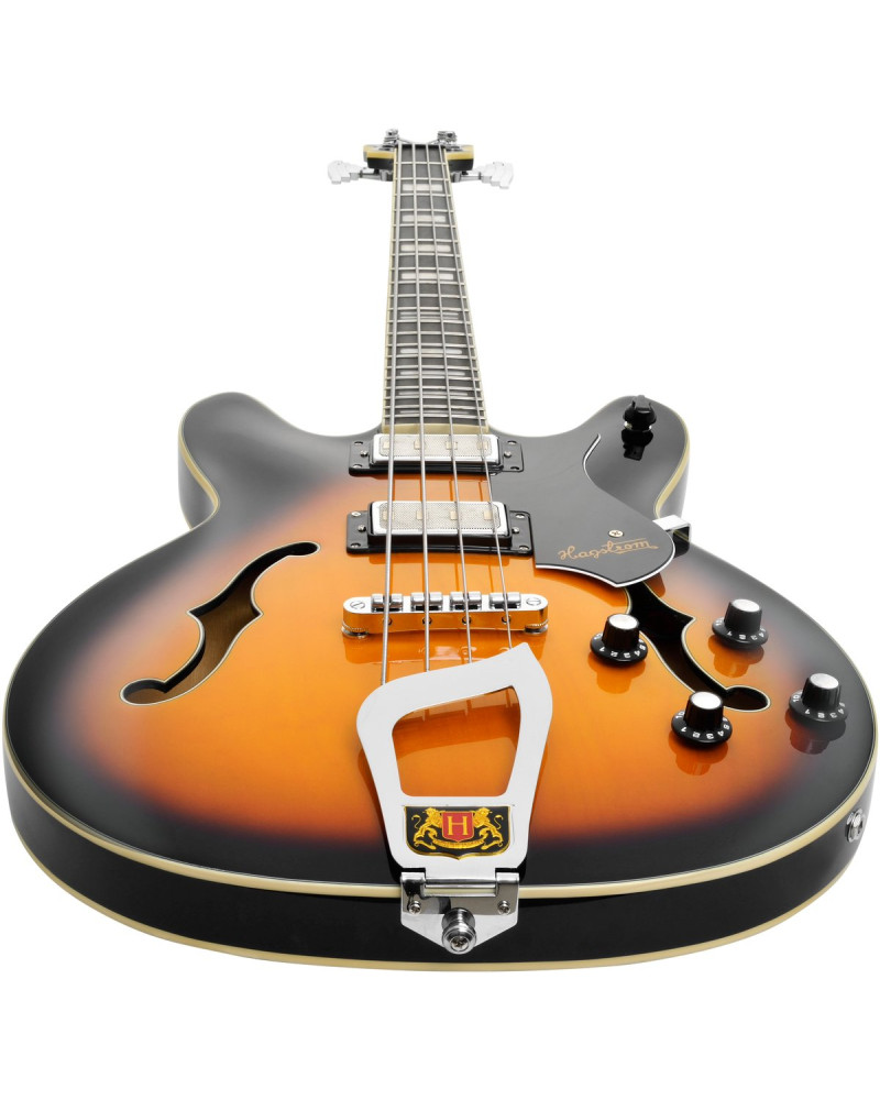 Hagstrom HSVIKB18 Bass Guitar, Viking, Tobacco Sunburst