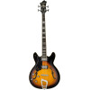 Hagstrom HSVIKBL18 Bass Guitar, Viking, Tobacco Sunburst, Left-hand