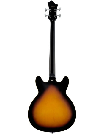 Hagstrom HSVIKBL18 Bass Guitar, Viking, Tobacco Sunburst, Left-hand