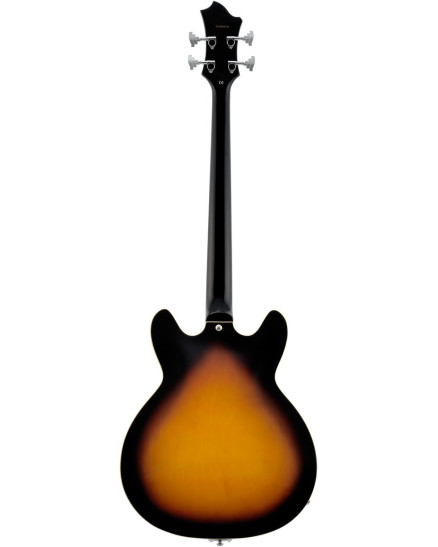 Hagstrom HSVIKBL18 Bass Guitar, Viking, Tobacco Sunburst, Left-hand