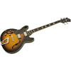 Hagstrom HSVIKBL18 Bass Guitar, Viking, Tobacco Sunburst, Left-hand