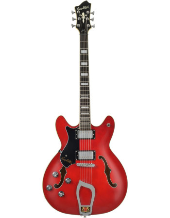 Hagstrom HSVIKL04 Electric Guitar, Viking, Transparent Cherry, Left-hand