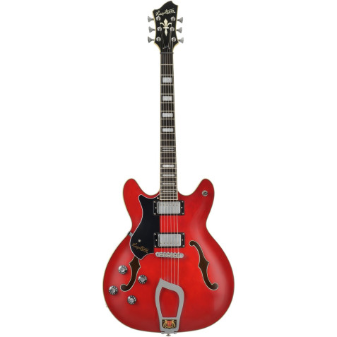 Hagstrom HSVIKL04 Electric Guitar, Viking, Transparent Cherry, Left-hand