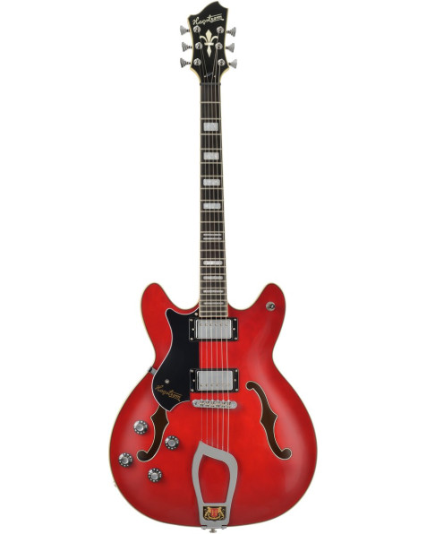 Hagstrom HSVIKL04 Electric Guitar, Viking, Transparent Cherry, Left-hand