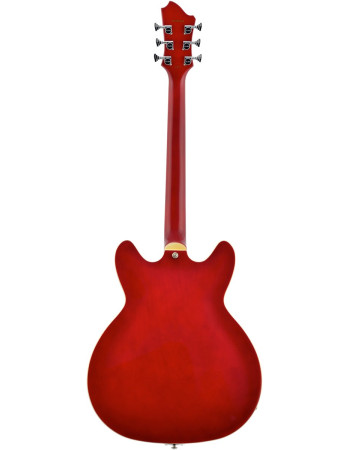 Hagstrom HSVIKL04 Electric Guitar, Viking, Transparent Cherry, Left-hand