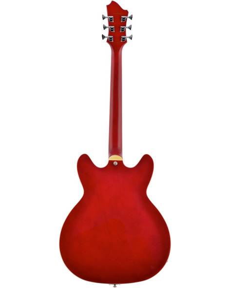 Hagstrom HSVIKL04 Electric Guitar, Viking, Transparent Cherry, Left-hand