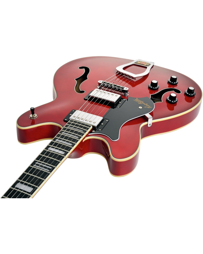 Hagstrom HSVIKL04 Electric Guitar, Viking, Transparent Cherry, Left-hand