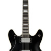 Hagstrom HSVIKL09 Electric Guitar, Viking, Black, Left-hand