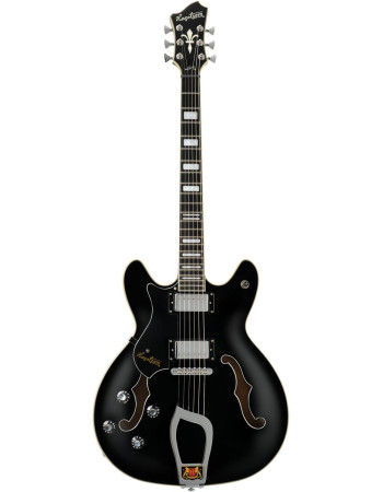 Hagstrom HSVIKL09 Electric Guitar, Viking, Black, Left-hand
