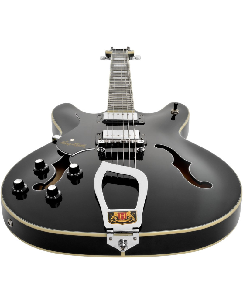 Hagstrom HSVIKL09 Electric Guitar, Viking, Black, Left-hand