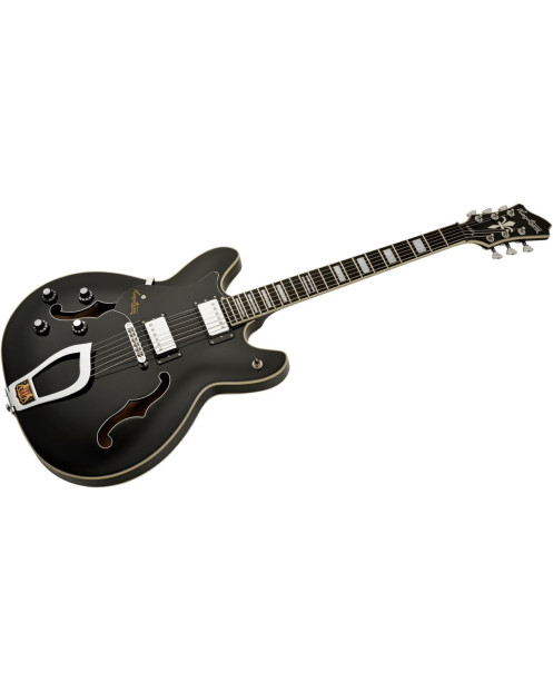 Hagstrom HSVIKL09 Electric Guitar, Viking, Black, Left-hand