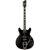 Hagstrom HSVVIDLXBA09 Electric Guitar, Tremar Viking Baritone DLX, Black Gloss