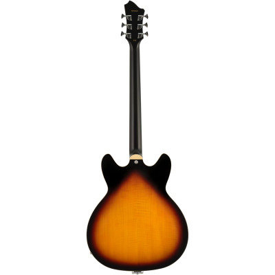 Hagstrom HSVVIDLXBA18 Electric Guitar, Tremar Viking Baritone DLX, Tobacco Sunburst