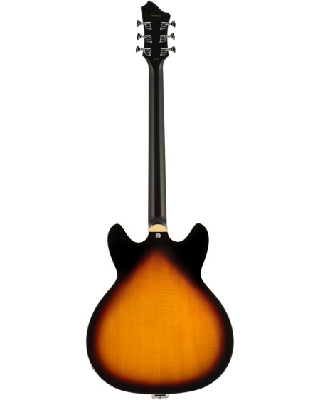 Hagstrom HSVVIDLXBA18 Electric Guitar, Tremar Viking Baritone DLX, Tobacco Sunburst