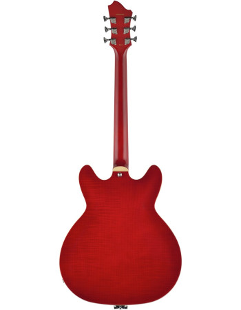 Hagstrom HSVVIKDL04 Electric Guitar, Tremar Viking Deluxe, Wild Cherry Transparen t