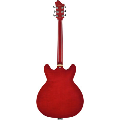 Hagstrom HSVVIKDL04 Electric Guitar, Tremar Viking Deluxe, Wild Cherry Transparen t