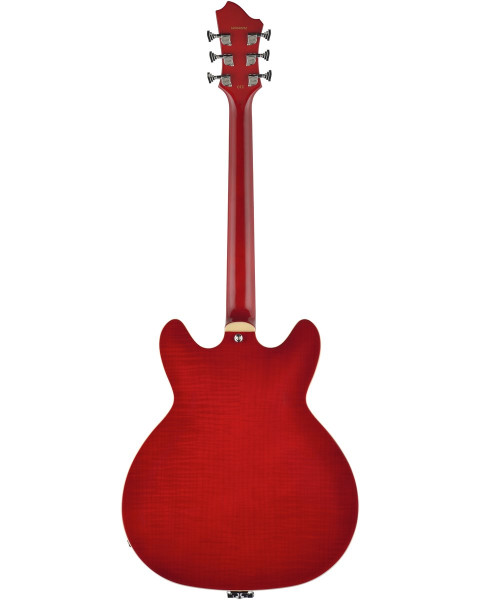 Hagstrom HSVVIKDL04 Electric Guitar, Tremar Viking Deluxe, Wild Cherry Transparen t