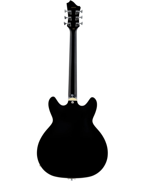 Hagstrom HSVVIKDL09 Electric Guitar, Tremar Viking Deluxe, Black Gloss