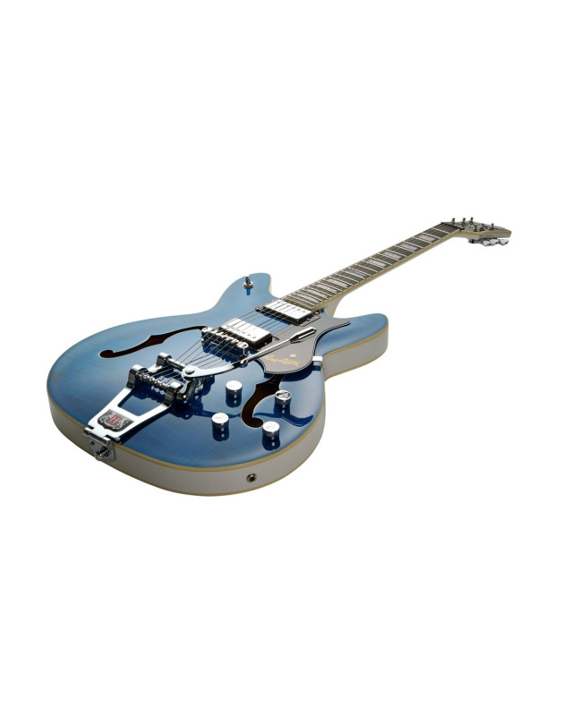 Hagstrom HSVVIKDL77 Electric Guitar, Tremar Viking Deluxe, Cloudy Seas