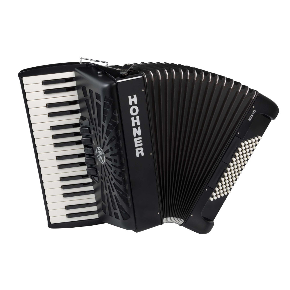 Hohner Bravo III 72 Black Silent Key
