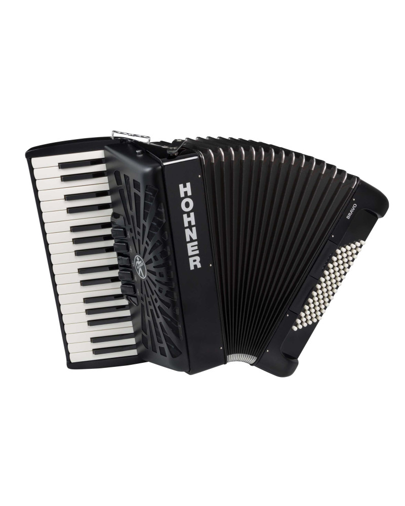 Hohner Bravo III 72 Black Silent Key