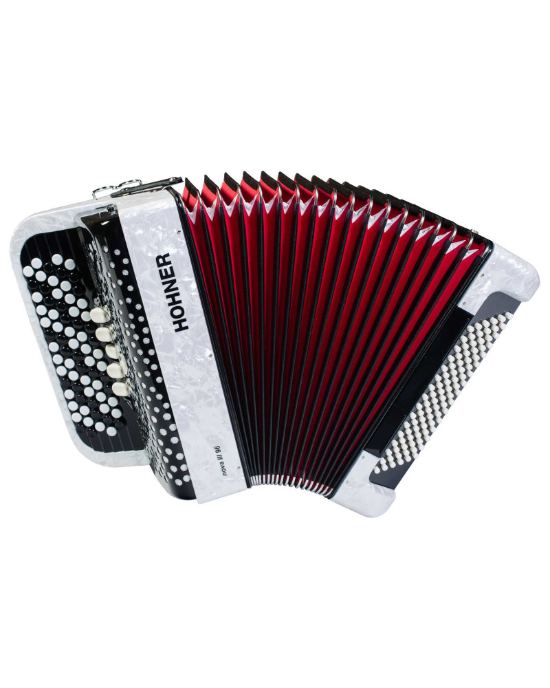 Hohner Nova III 96 white, B-stepped