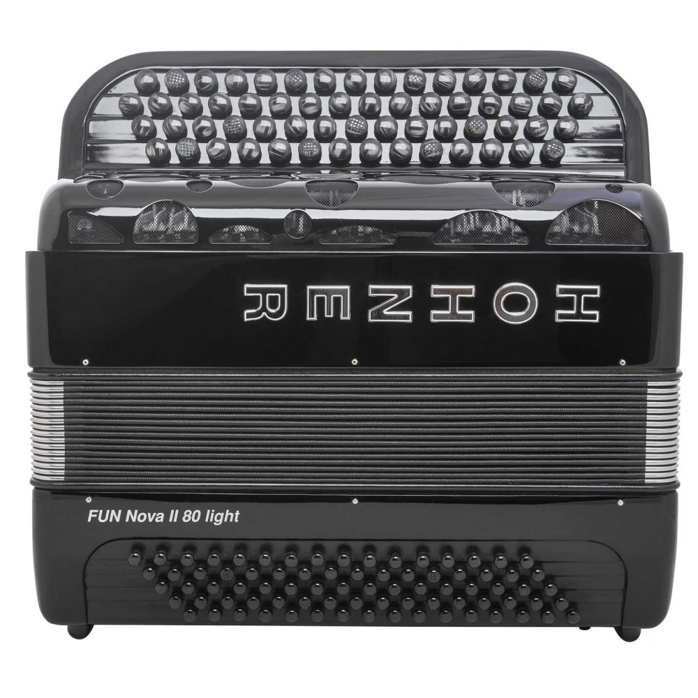 Hohner Fun Nova II 80 light, black celluloid, B-stepped
