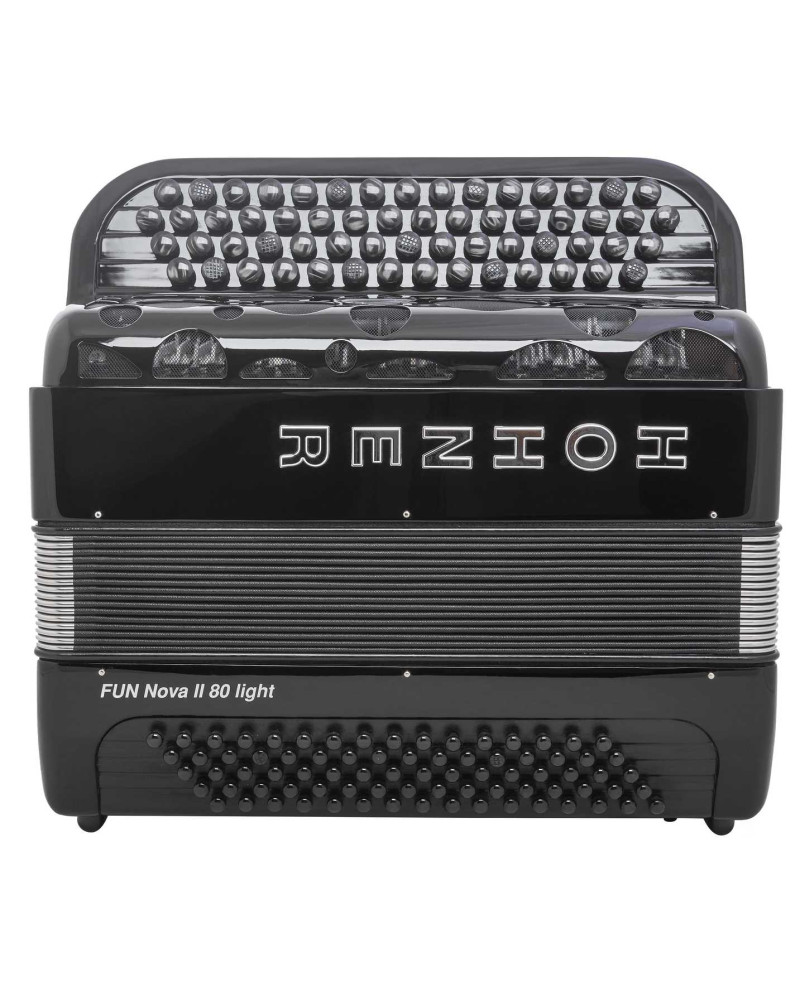 Hohner Fun Nova II 80 light, black celluloid, B-stepped
