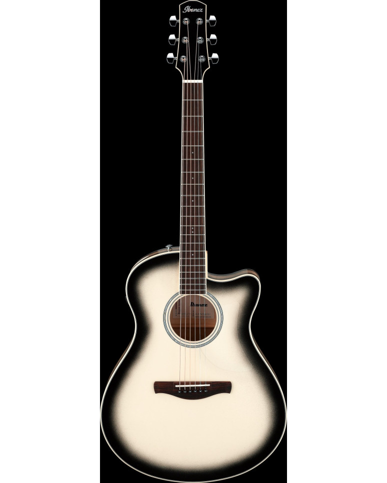 Ibanez 1B-AAM370M1CE Advanced Acoustic AAM Acoustic Guitar 6-String - Transparent Panda High Gloss
