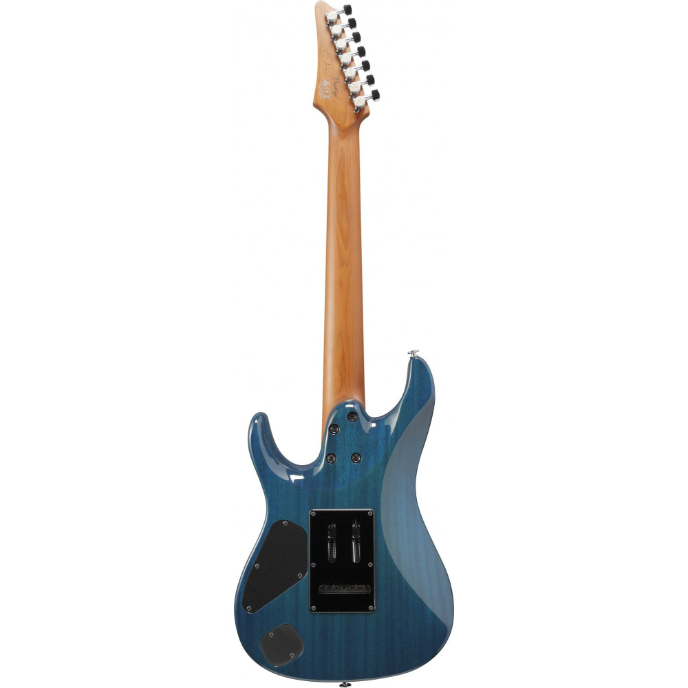 Ibanez MM7-TAB Martin Miller AZ Signature E-Guitar 7-String - Transparent Aqua Blue + Case