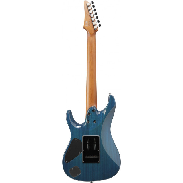 Ibanez MM7-TAB Martin Miller AZ Signature E-Guitar 7-String - Transparent Aqua Blue + Case