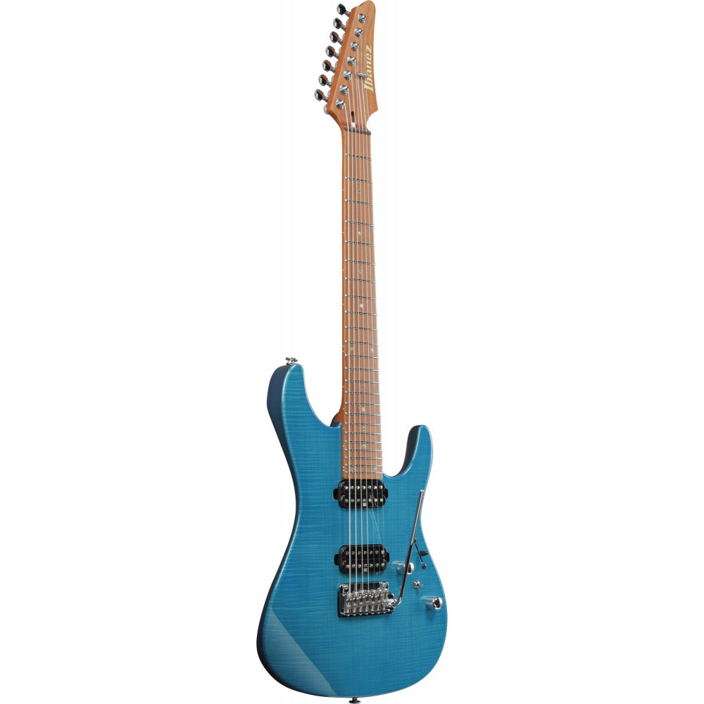 Ibanez MM7-TAB Martin Miller AZ Signature E-Guitar 7-String - Transparent Aqua Blue + Case