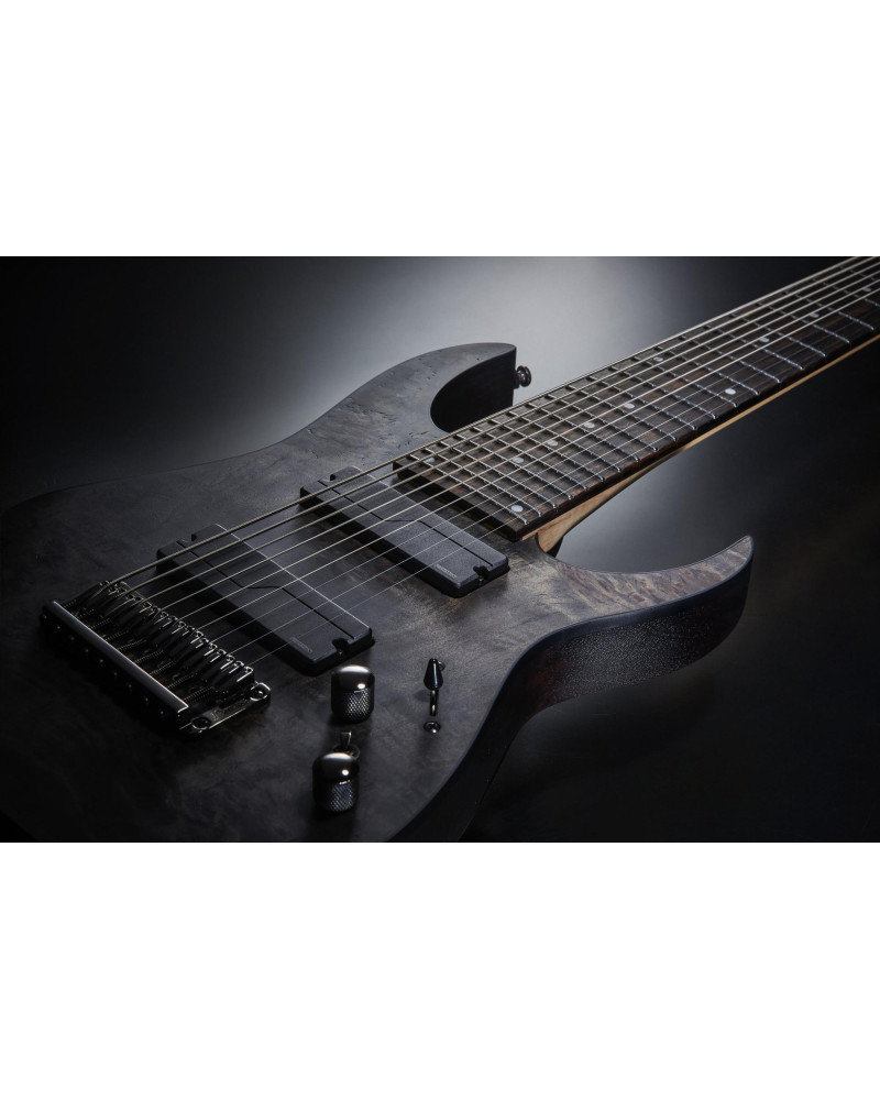 Ibanez 1B-RG9PB-TGF Axe Design Lab RG Electric Guitar 9-String - Transparent Gray Flat