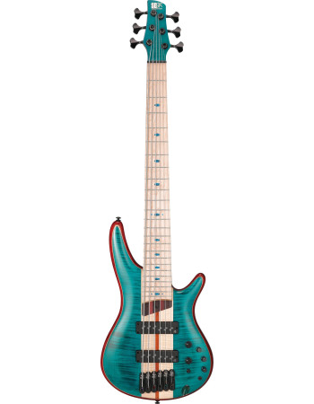 Ibanez 1B-SR1426BCGL Premium SR Electric Bass 6-String - Caribbean Green Low Gloss + Gig Bag