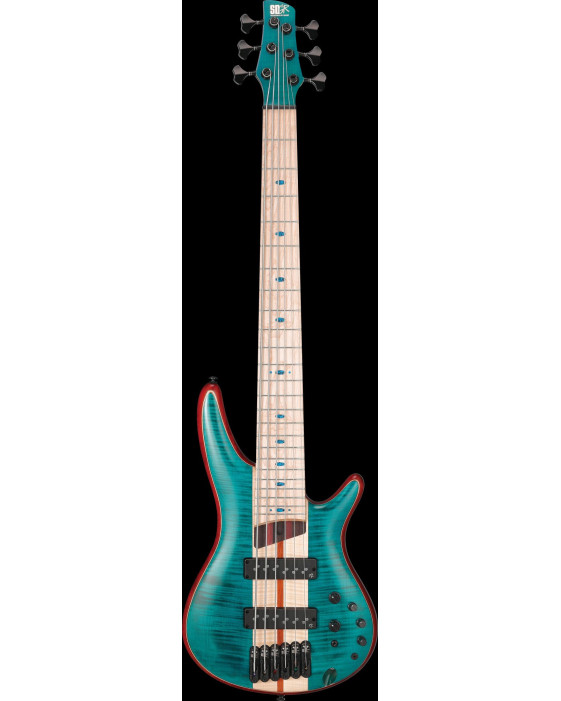 Ibanez 1B-SR1426BCGL Premium SR Electric Bass 6-String - Caribbean Green Low Gloss + Gig Bag