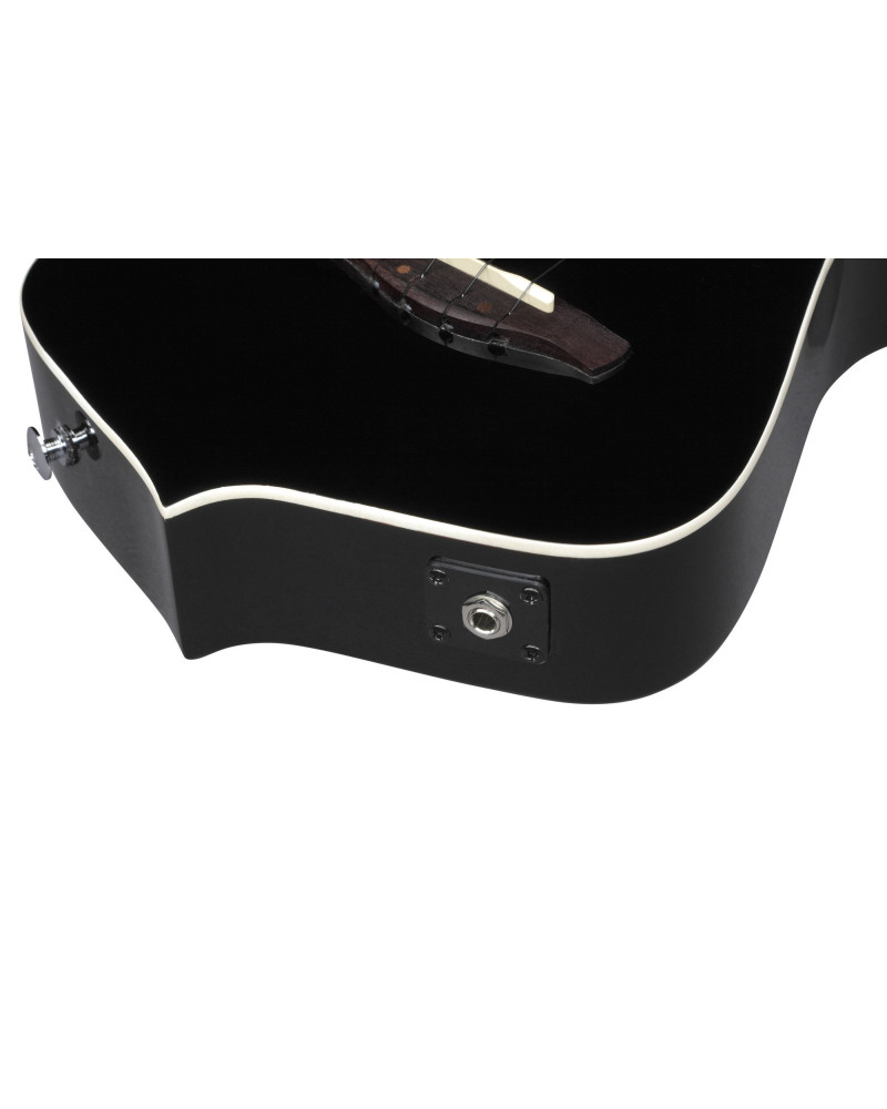 Ibanez 1B-UICT10-BK Iceman Body Shape Tenor Ukulele w/Electronics 4 Strings - Black High Gloss