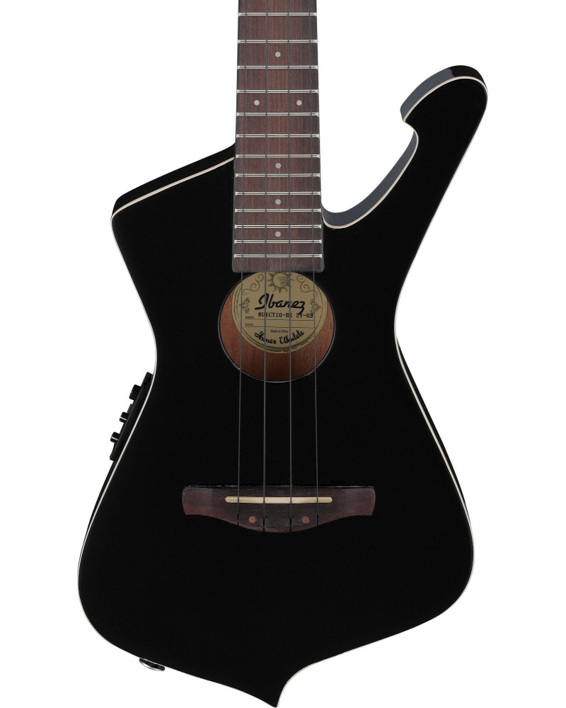 Ibanez 1B-UICT10-BK Iceman Body Shape Tenor Ukulele w/Electronics 4 Strings - Black High Gloss