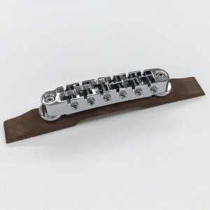Ibanez 2BGGBP6WL-CHB Lefty Bridge w/ Stud Screw & Nut, Wood Base for AF55L - Chrome