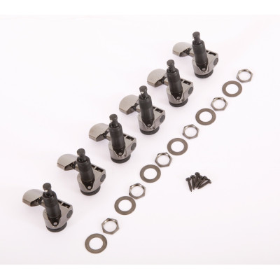 Ibanez 2MH3MA0001 E-Guitar machine head tuner set - 6 x left in black chrome