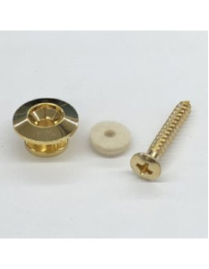 Ibanez 2YSBTSTD16GDW Strap Button Set Gold White Felt Washer, Screw 4x30mm, For Acoustic Guitar