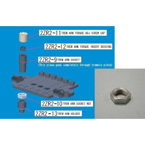 Ibanez 2ZR2-10 tremolo arm socket nut - for ZR tremolo