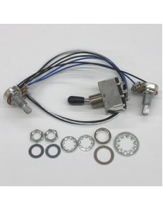 Ibanez 3CA3T110R-BN Circuit Assembly - 3 way toggle, black cap, nickel, 1 volume 1 tone