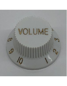 Ibanez 4KBHV001-WHG Volume Control Knob Hat Type,White w/ Gold Letters For FRM300 & GRX40