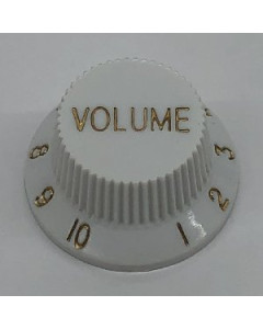 Ibanez 4KBHV001-WHG Volume Control Knob Hat Type,White w/ Gold Letters For FRM300 & GRX40