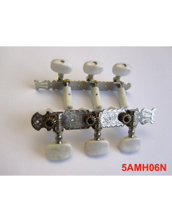 Ibanez 1B-5AMH06N Machinehead: chrome with pearl knob for nylon guitar - Discontinued & stock only. Substitute: 2MC0005L
