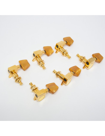 Ibanez 5AMH18N machine head set Smooth T. AS Pearl -Brown Knobs - 3L+ 3R