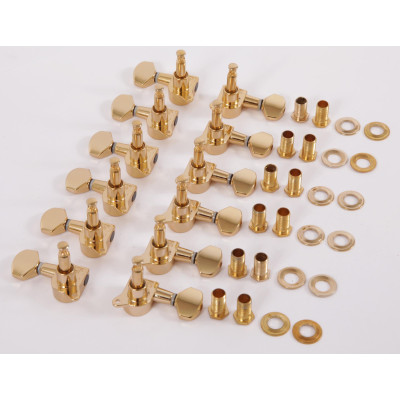 Ibanez 1B-5AMH26B acoustic guitar machine head tuner set - 6 x left/6 x right in gold tone