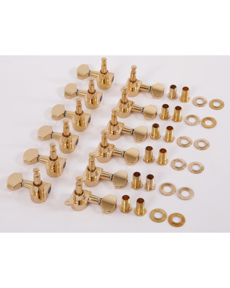 Ibanez 1B-5AMH26B acoustic guitar machine head tuner set - 6 x left/6 x right in gold tone